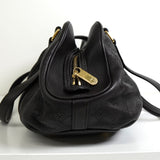 ルイ ヴィトン モノグラム マヒナ ルナーPM ショコラ ハンドバッグ ダークブラウン M97051