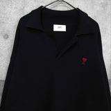 アミパリ アミ パリス ハートロゴ ポロニット ブラック タグ付き未使用品