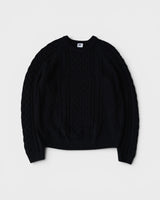 NL CABLE KNIT L/S ナイキ スウッシュ ケーブル編み ニット ブラック Lサイズ メンズ レディース