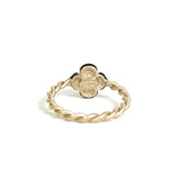 シャネル カメリア ツイスト リング 指輪 ブラック GP 10号