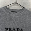 プラダ ロゴ カシミヤ ウール ニット グレー レディース