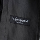 イヴサンローラン ヴィンテージ YSLロゴ ステンカラーコート ダークグレー