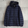 プラダ トライアングルロゴ フーデッド ダウンコート ダウンジャケット ネイビーパープル レディース