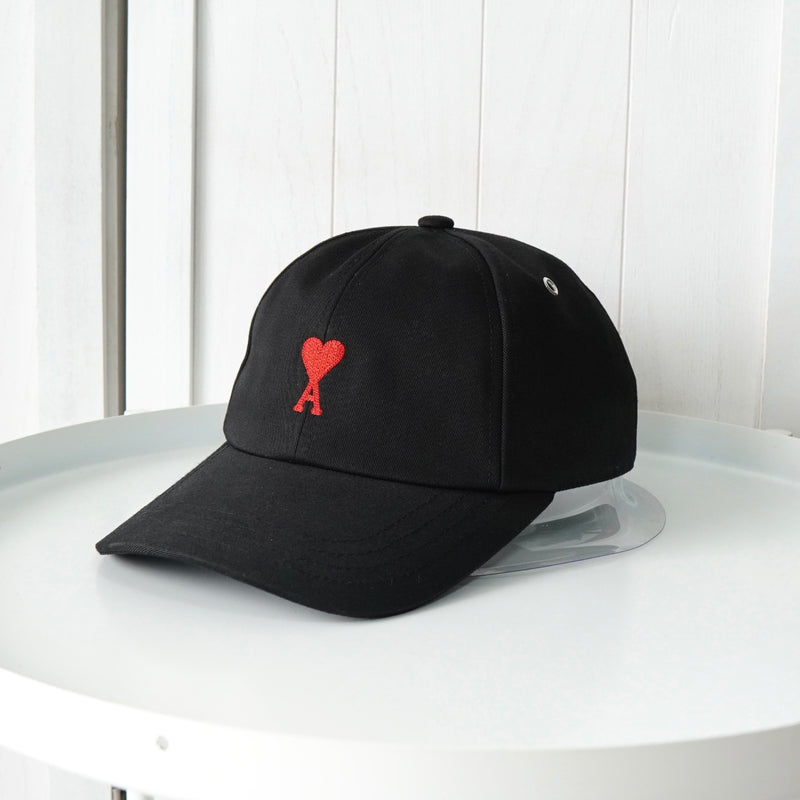 アミパリ アミ パリス ハートロゴ キャップ ブラック