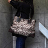 ジバンシィ 4Gロゴ キャンバス レザー ショルダーバッグ トートバッグ ブラウン - NEWSED