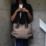 ジバンシィ 4Gロゴ キャンバス レザー ショルダーバッグ トートバッグ ブラウン - NEWSED