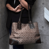 ジバンシィ 4Gロゴ キャンバス レザー ショルダーバッグ トートバッグ ブラウン - NEWSED