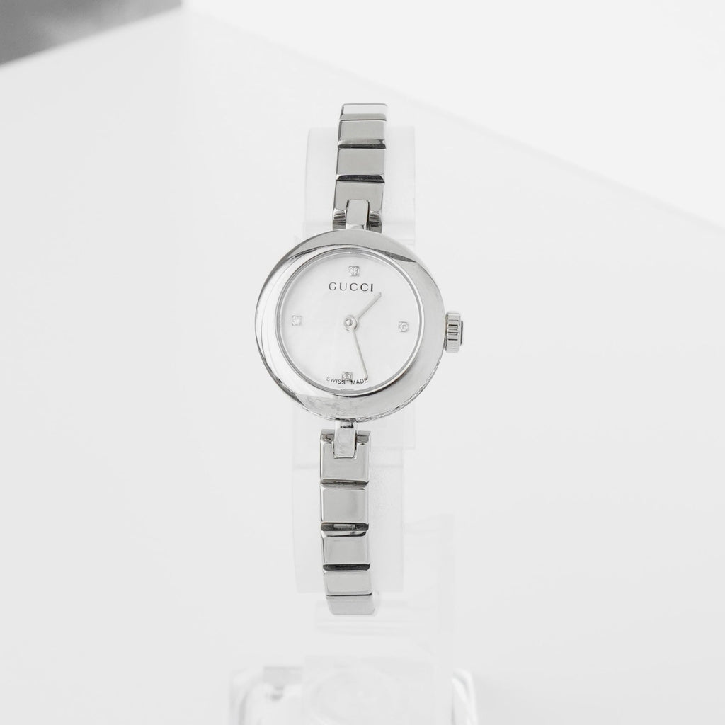 Gucci Diamantissima 4 件套钻石腕表，141.5 毫米不锈钢，带石英水晶表盘，含包装盒，已更换电池
