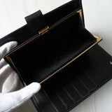 シャネル 5番台 ココマーク キャビアスキン 二つ折り財布 長財布 ブラック - NEWSED