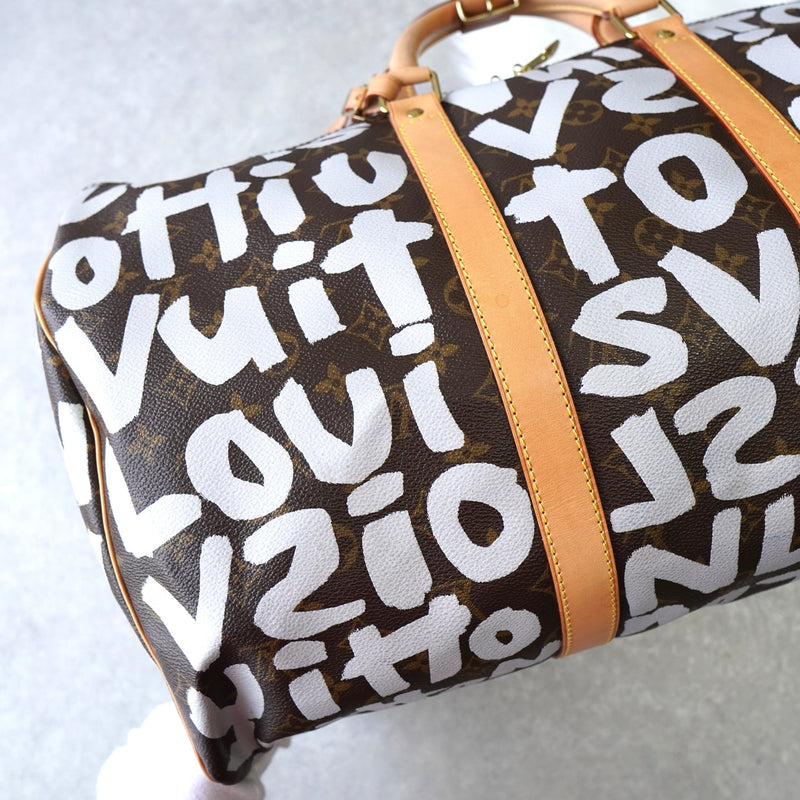 Louis Vuitton Monogram Graffiti Keepall 50 Boston Bag, Brown