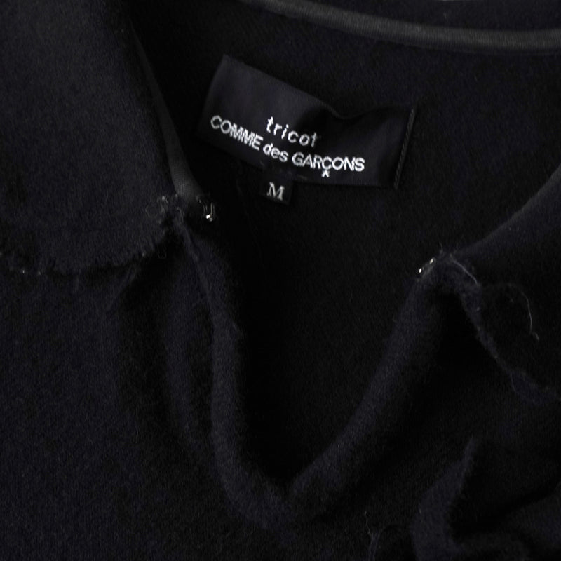 トリコ コムデギャルソン 2003年製 薔薇 装飾 カットオフ ウール ベスト レディース ブラック