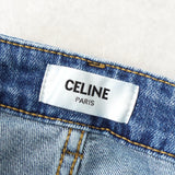Celine Triomphe 靛蓝牛仔裤 金色纽扣 蓝色 女款