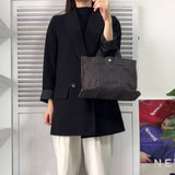 Hermes Foult PM Canvas Handbag Black/Grey