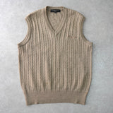 1990's Logo Embroidery Cable Knit Vest