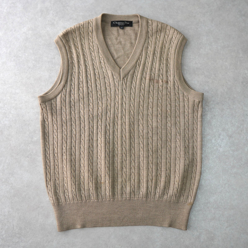 1990's Logo Embroidery Cable Knit Vest