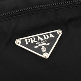 プラダ トライアングルロゴ テスート / レザー ショルダーバッグ ブラック