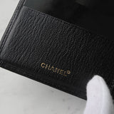 シャネル ココマーク レザー 二つ折り財布 ブラック