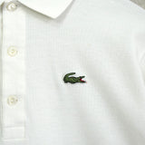 Lacoste 象牙色徽标贴片短袖 Polo 衫