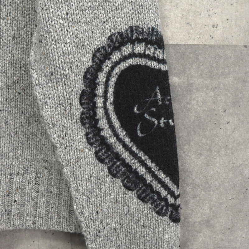 アクネ ストゥディオズ ハートプリント チャンキーニット セーター グレー タグ付き未使用品