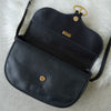 Christian Dior CD logo gold hardware leather shoulder bag navy