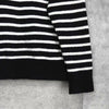 アミパリ アミ パリス ハートロゴ ボーダー タートルネック ニット ブラック / ホワイト