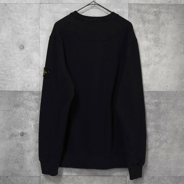 ストーン アイランド ガーメントダイ スウェット ブラック メンズ