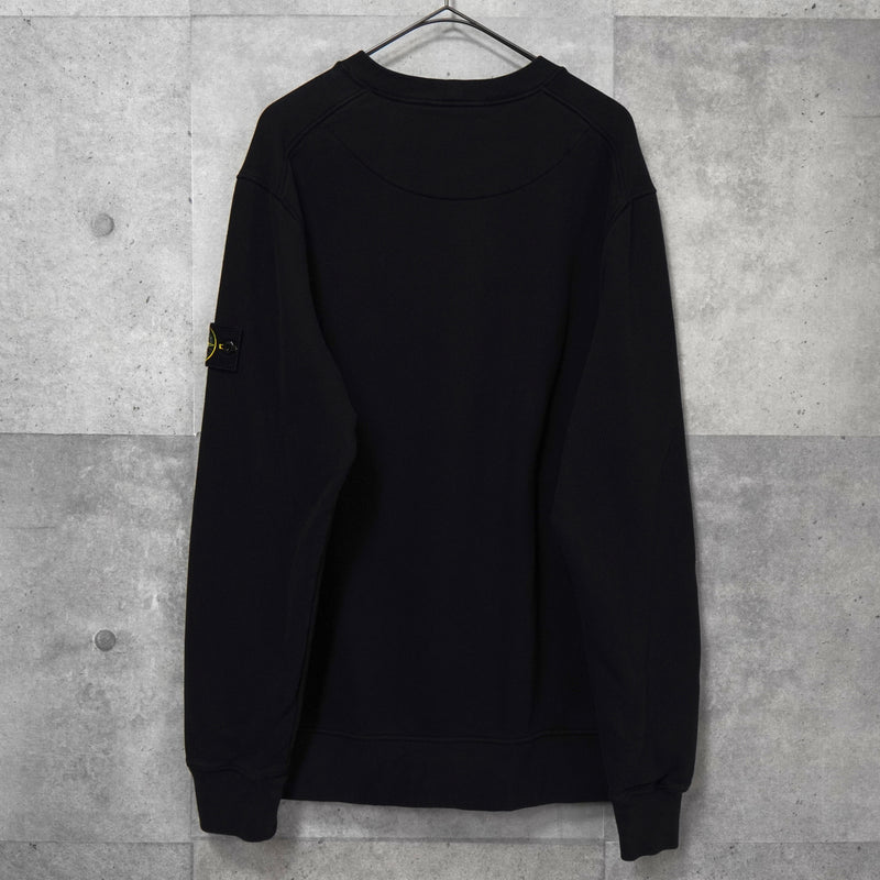 ストーン アイランド ガーメントダイ スウェット ブラック メンズ