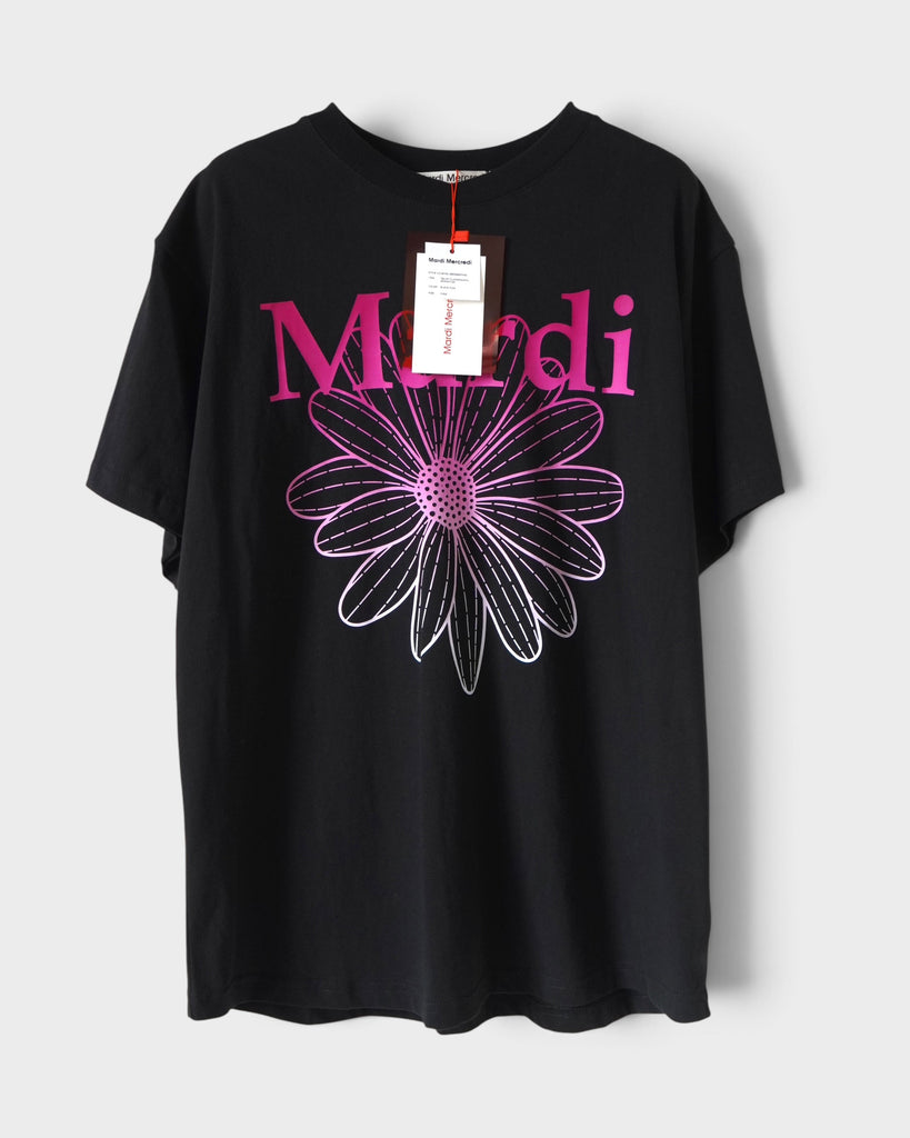 マルディメクルディ フラワー ロゴ プリント Tシャツ ブラック 未使用品