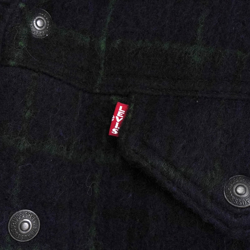 リーバイス チェック柄 ボア裏地 ウールジャケット ブラック / グリーン タグ付き未使用品