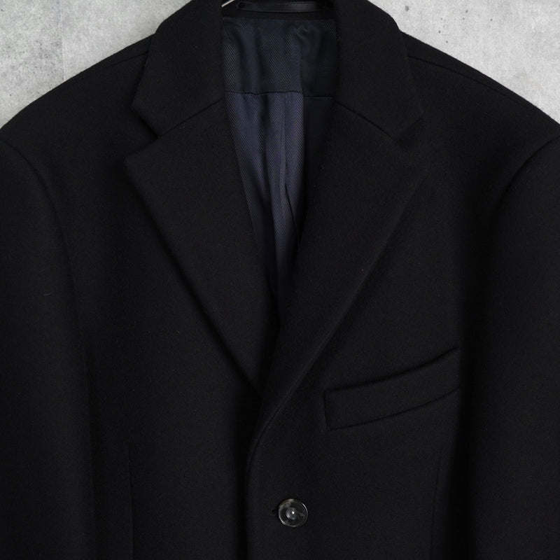 アクネ ストゥディオズ メルトンウール チェスターコート ブラック