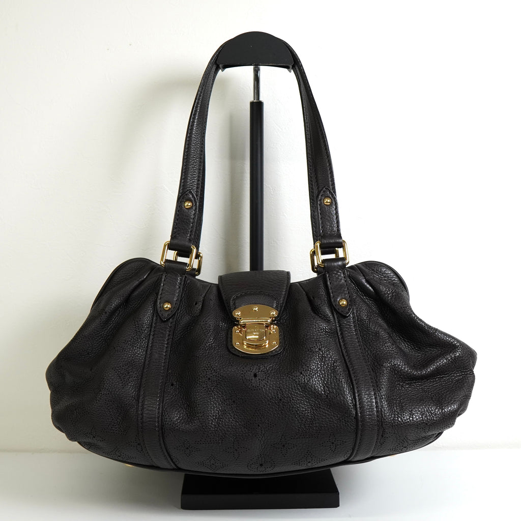 ルイ ヴィトン モノグラム マヒナ ルナーPM ショコラ ハンドバッグ ダークブラウン M97051