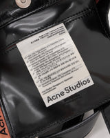 アクネ ストゥディオズ エンボスロゴ 2way パテント レザー ハンドバッグ ショルダーバッグ ブラック メンズ レディース