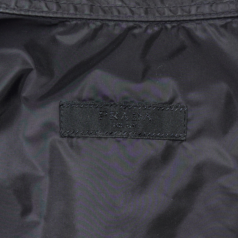 プラダ ロゴ ジップ ナイロン 長袖シャツ シャツジャケット ブラック