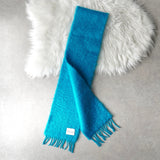ロエベ アナグラム レザーパッチ モヘア マフラー ブルー