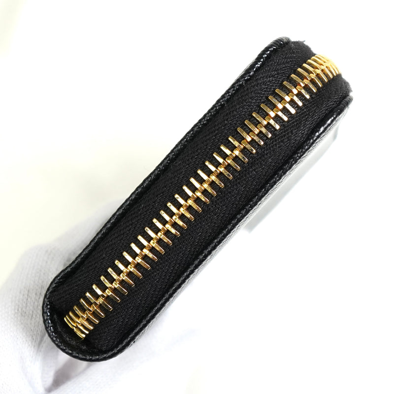 プラダ ロゴ サフィアーノ レザー コインケース ブラック