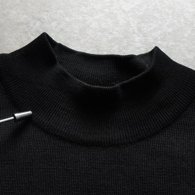 イヴサンローラン ヴィンテージ YSLロゴ モックネック ニット ブラック