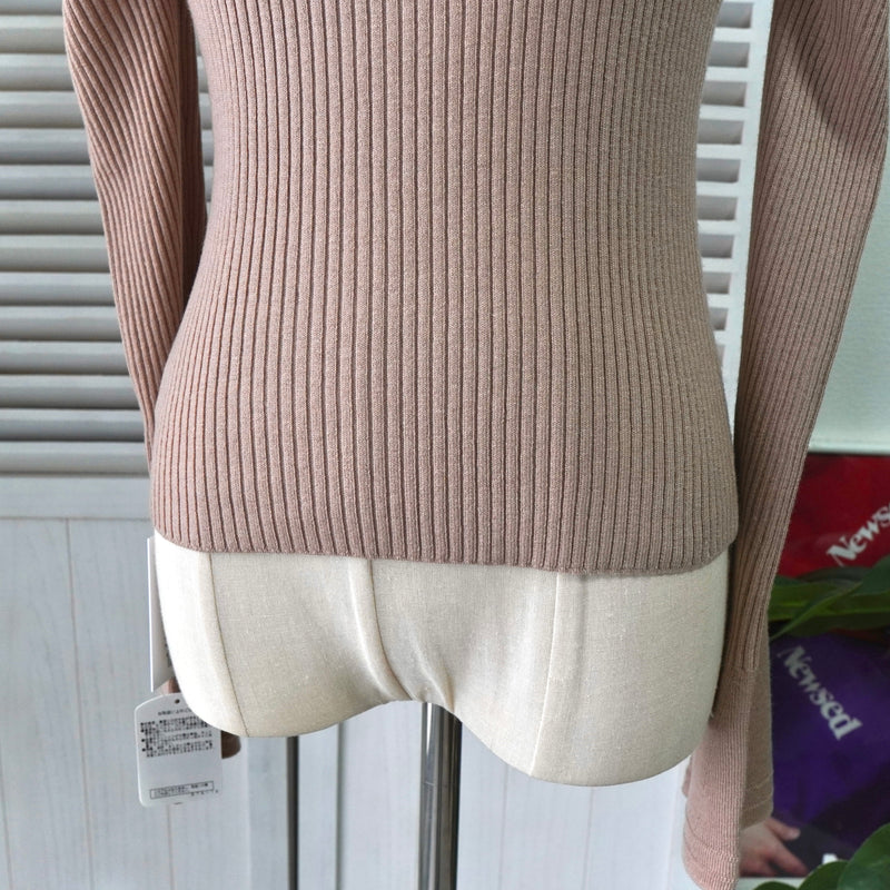 ハーリップトゥ パフスリーブ ニット トップス レディース ベージュ タグ付き未使用品