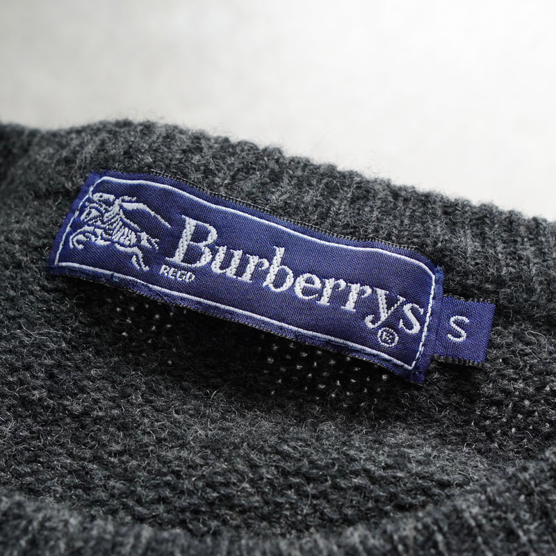 バーバリー ヴィンテージ テディベア 刺繍 ニット レディース グレー