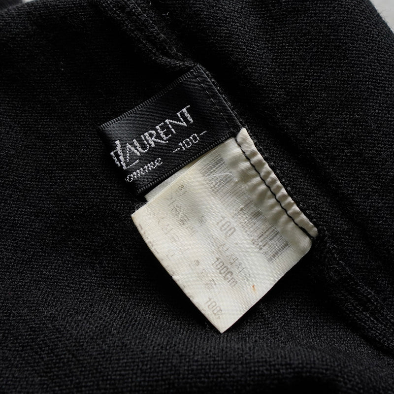 イヴサンローラン ヴィンテージ YSLロゴ モックネック ニット ブラック