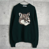 メゾン キツネ フォックスヘッド ニット ダークグリーン