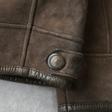 イヴサンローラン ヴィンテージ YSLロゴ ボタン ムートン ジャケット ブラウン