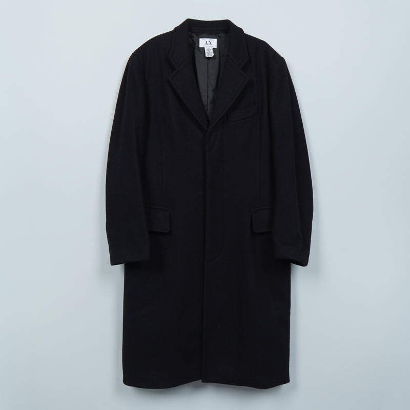 アルマーニ エクスチェンジ チェスターコート ウールコート ブラック