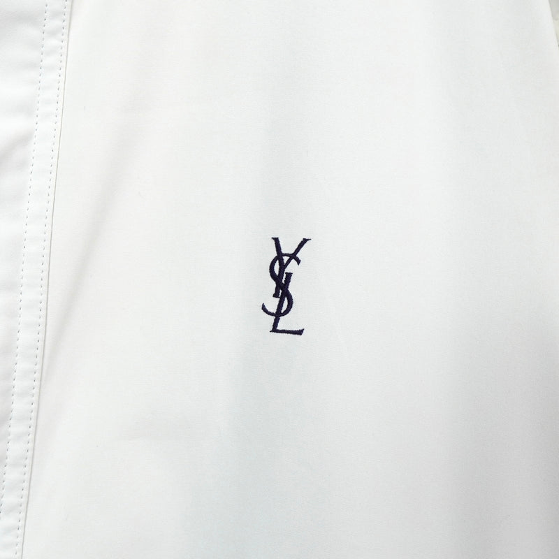 イヴ サンローラン ヴィンテージ YSLロゴ ブルゾン ジャケット ホワイト / ネイビー