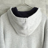 ポロ ラルフローレン フェルトロゴ フルジップ パーカー ライトグレー