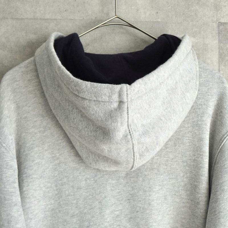 ポロ ラルフローレン フェルトロゴ フルジップ パーカー ライトグレー