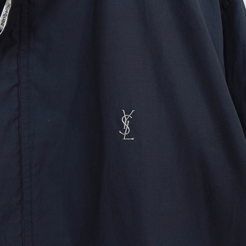 イヴ サンローラン ヴィンテージ YSLロゴ ブルゾン ジャケット ネイビー / ベージュ