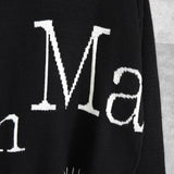 マーティン キム ロゴ オーバーサイズ ニット ブラック