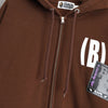 アベイシングエイプ (B)APE SOUNDS LOGO ZIP HOODIE プリント パーカー ブラウン