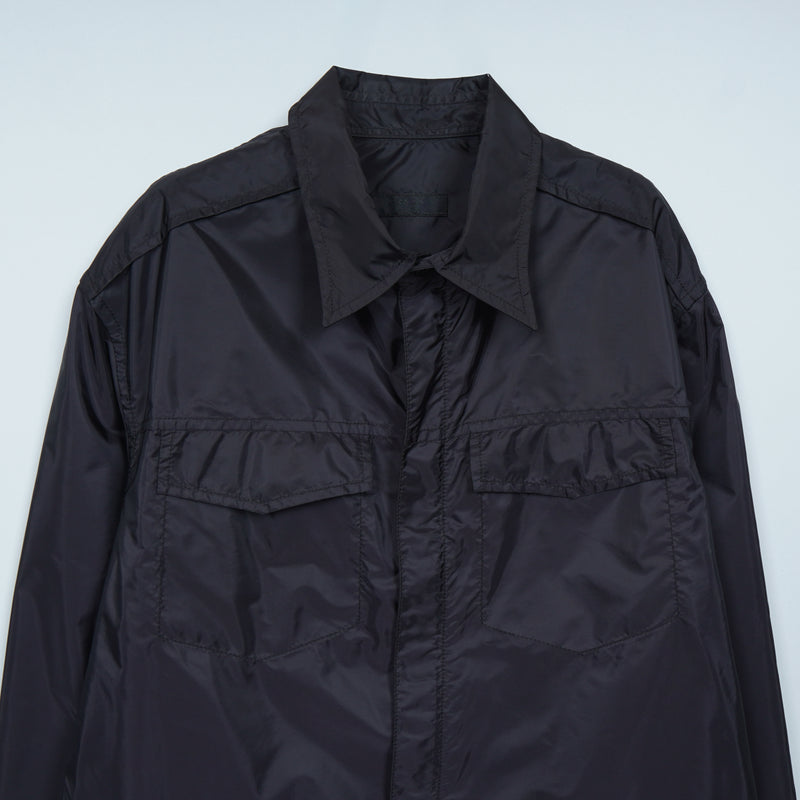 プラダ ロゴ ジップ ナイロン 長袖シャツ シャツジャケット ブラック