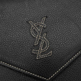 サンローラン YSLロゴ ステッチ ショルダーバッグ ブラック